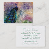 Carte De Visite Peacock romantique de Gazebo et aquarelle (Devant / Derrière)