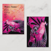 Carte De Visite PEACOCK rose rouge noir (Devant / Derrière)