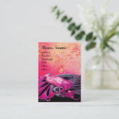 Carte De Visite PEACOCK rose rouge noir (Debout devant)