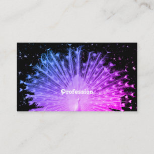 Carte De Visite Peacock rose violet exceptionnel sur noir