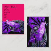 Carte De Visite PEACOCK rose violet noir (Devant / Derrière)