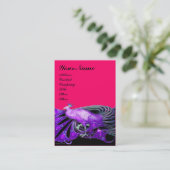 Carte De Visite PEACOCK rose violet noir (Debout devant)