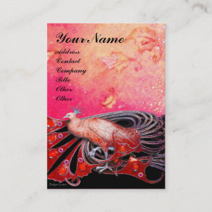 Carte De Visite PEACOCK rouge noir