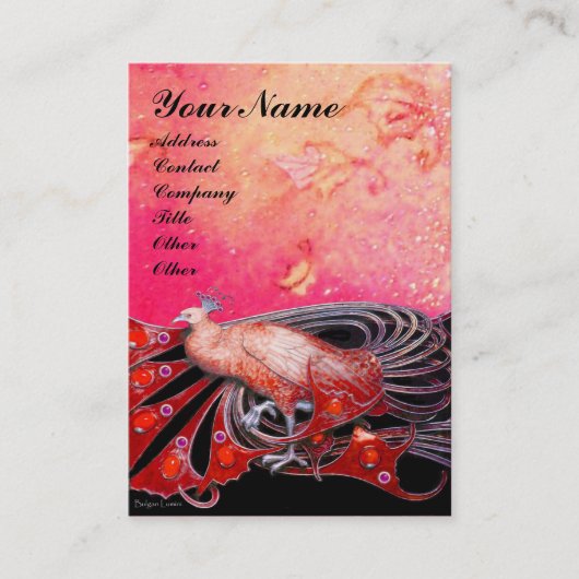 Carte De Visite PEACOCK rouge noir (Devant)