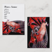 Carte De Visite PEACOCK rouge noir blanc (Devant / Derrière)