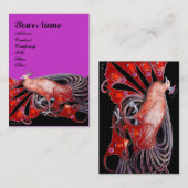 Carte De Visite PEACOCK rouge violet noir (Devant / Derrière)