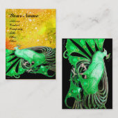 Carte De Visite PEACOCK vert noir jaune étincelle (Devant / Derrière)