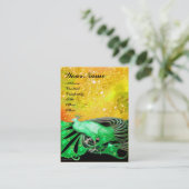 Carte De Visite PEACOCK vert noir jaune étincelle (Debout devant)