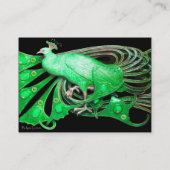 Carte De Visite PEACOCK vert noir jaune étincelle (Dos)