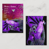 Carte De Visite PEACOCK violet mousseux (Devant / Derrière)