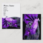 Carte De Visite PEACOCK violet noir blanc (Devant / Derrière)