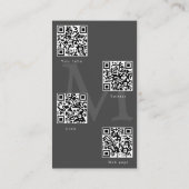 Carte De Visite Pearl Marble Masculine photo qrcode (Dos)