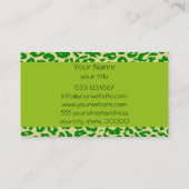 Carte De Visite Peau à motif léopard et vert uni (Dos)