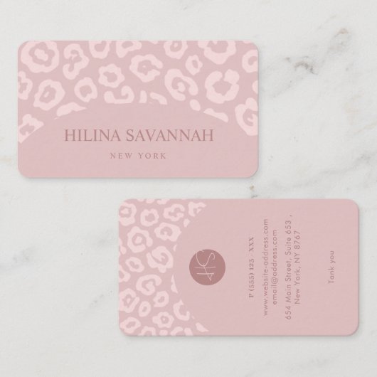 Carte de visite Peau Cheetah Rose (Devant / Derrière)