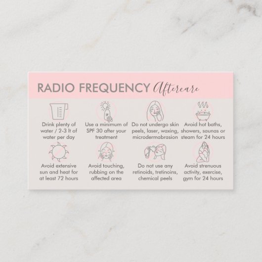 Carte De Visite Peau de radiofréquence rose beige Serrer les soins (Dos)