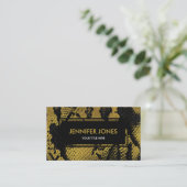 Carte De Visite Peau de serpent de cuir d'or de Faux (Debout devant)