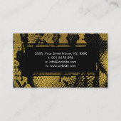 Carte De Visite Peau de serpent de cuir d'or de Faux (Dos)