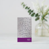 Carte De Visite Peau de serpent gris clair argenté (Debout devant)