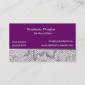 Carte De Visite Peau de serpent gris clair argenté (Dos)