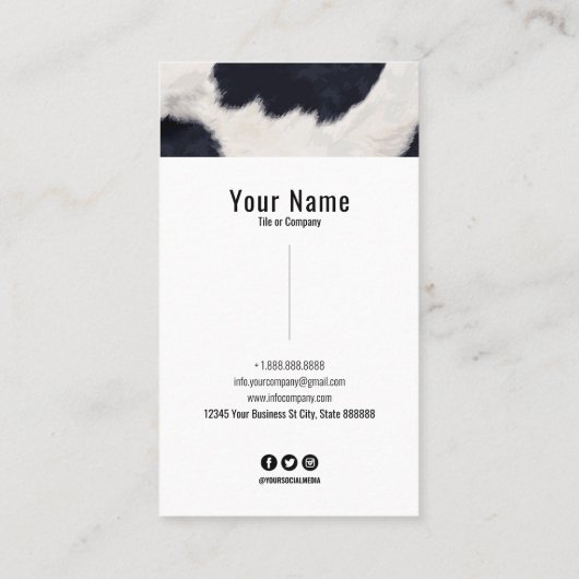 CARTE DE VISITE PEAU DE VACHE (Dos)