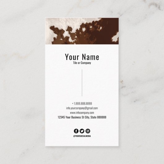 CARTE DE VISITE PEAU DE VACHE (Dos)