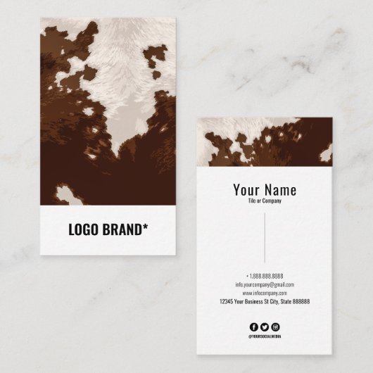 CARTE DE VISITE PEAU DE VACHE (Devant / Derrière)