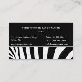 Carte De Visite Peau de zèbre (Dos)