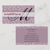 Carte De Visite Peau Empreinte de léopard et monogramme (Devant / Derrière)