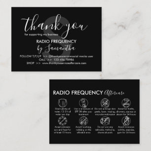 Carte De Visite Peau radio-fréquence resserrer le Merci post-soins