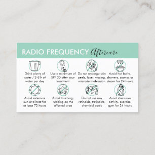 Carte De Visite Peau radio-fréquence Serrer le vert après soins