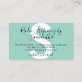 Carte De Visite Peau radio-fréquence Serrer le vert après soins (Devant)