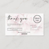 Carte De Visite Peau rose pastel script commander logo merci (Dos)