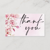 Carte De Visite Peau rose pastel script commander logo merci (Devant)