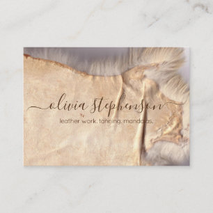 Carte De Visite Peaux de mouton Tanné Cacher Cuir