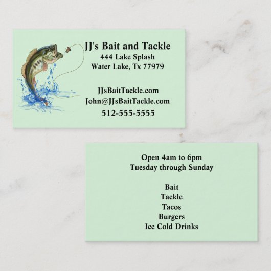 Carte De Visite Pêche (Devant / Derrière)