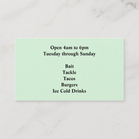 Carte De Visite Pêche (Dos)