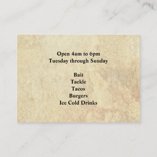 Carte De Visite Pêche (Dos)