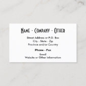 Carte De Visite Pêche à la Customise (Dos)