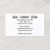 Carte De Visite Pêche à la mouche (Dos)