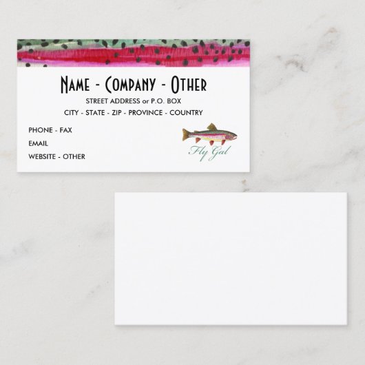 Carte De Visite Pêche à la mouche (Devant / Derrière)