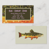 Carte De Visite Pêche à la mouche Truite de Brook (Devant / Derrière)