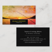 Carte De Visite Pêche à Sunrise, Pêcheur, Pêche (Devant / Derrière)