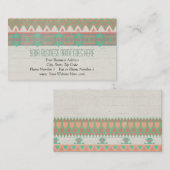 Carte De Visite Pêche/Aqua en pastel indigènes tribaux aztèques (Devant / Derrière)