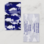 Carte De Visite Pêche au bar bleue de Camo (Devant / Derrière)