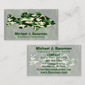 Carte De Visite Pêche au bar verte de Camo (Devant / Derrière)