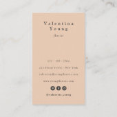 Carte De Visite Pêche broussailleuse minime fine art floral chic é (Dos)