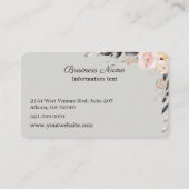 Carte De Visite Pêche chic et gris moderne Floral (Dos)