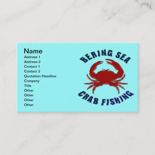 Carte De Visite Pêche de crabe de mer de Béring (Devant)