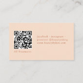 Carte De Visite Pêche, Élégant minimal, Code QR du salon (Dos)