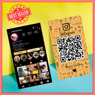 Carte De Visite Pêche Instagram Salon Social Media QR Code